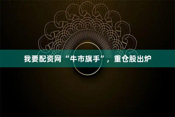 我要配资网 “牛市旗手”，重仓股出炉